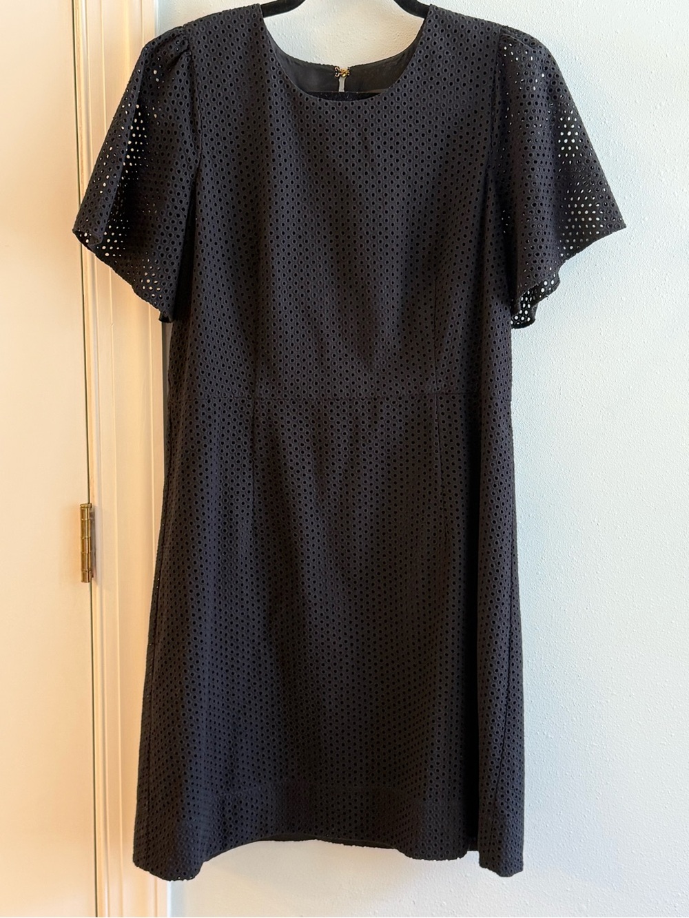 J. Crew Black Eyelet Shift Dress